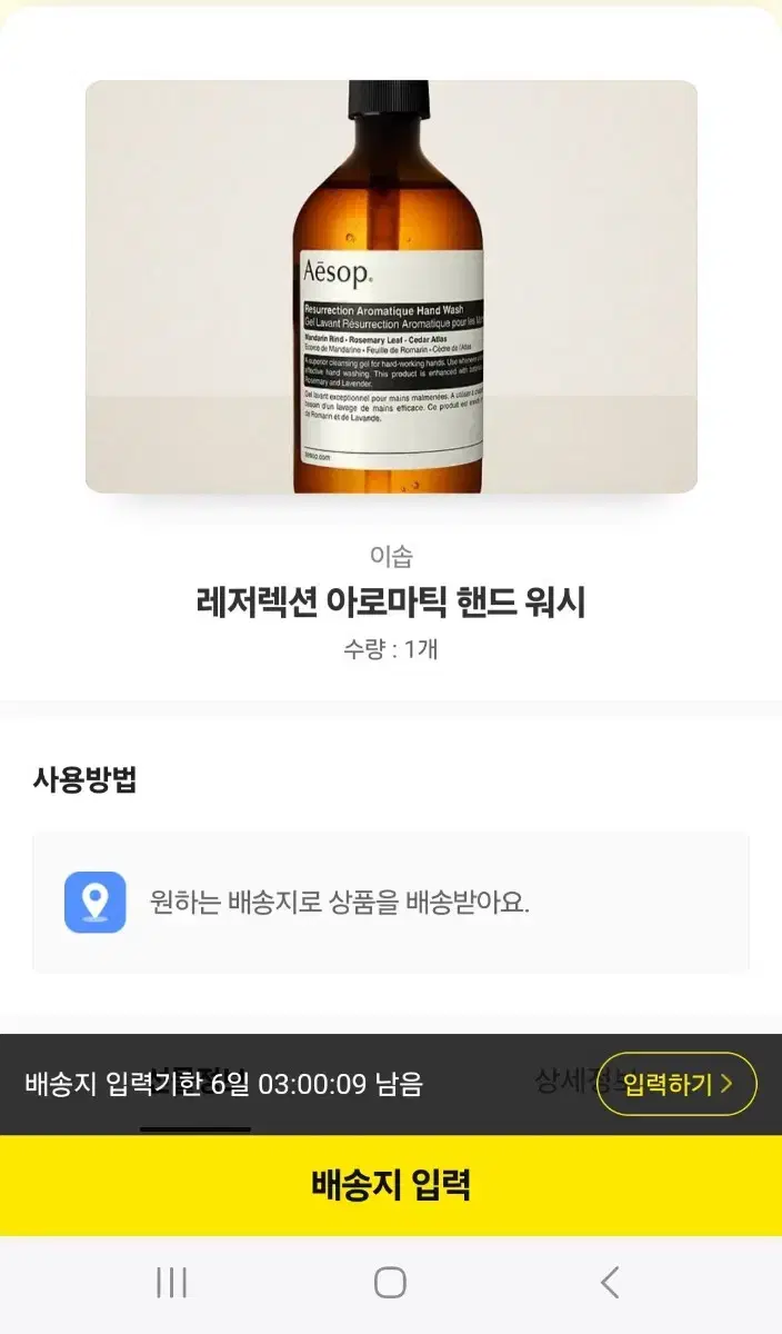 이솝 레저렉션 핸드워시